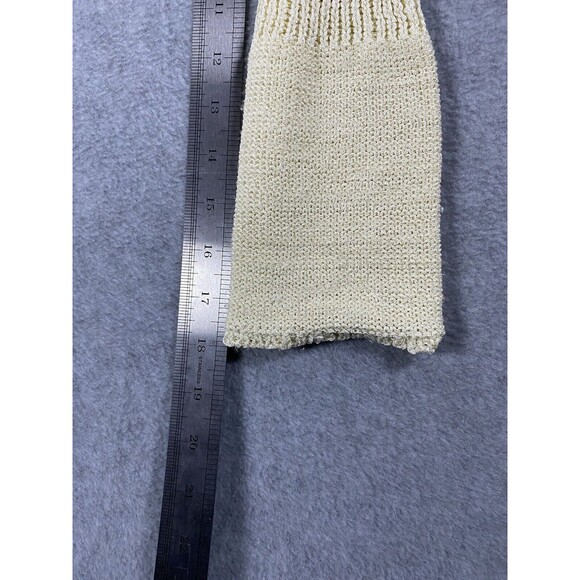 Marco G Sweater Womens Large Beige Fringe Macrame Mock Turtleneck Pullover Boho - Picture 16 of 16